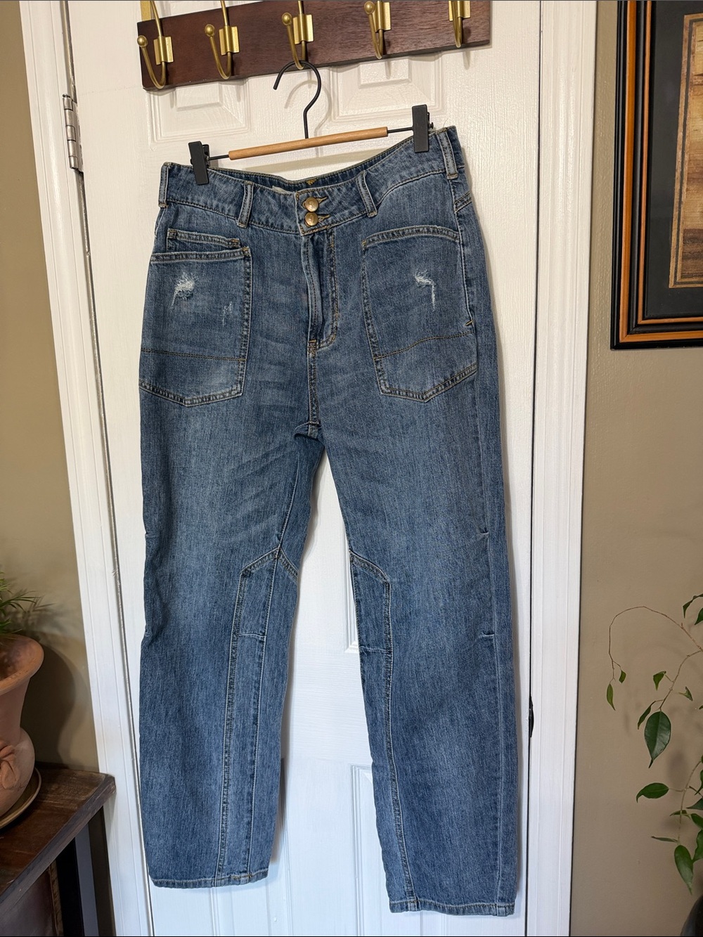 Pilcro Boyfriend Jeans in Classic Blue Wash